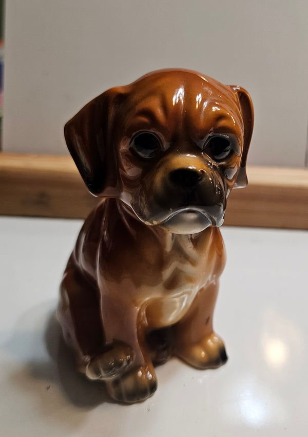 Reis Porcelain Boxer Puppy Figurine