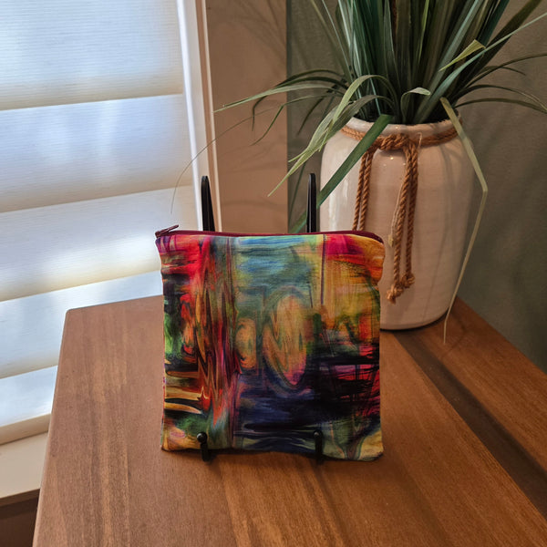 digital rainbow zipper pouch