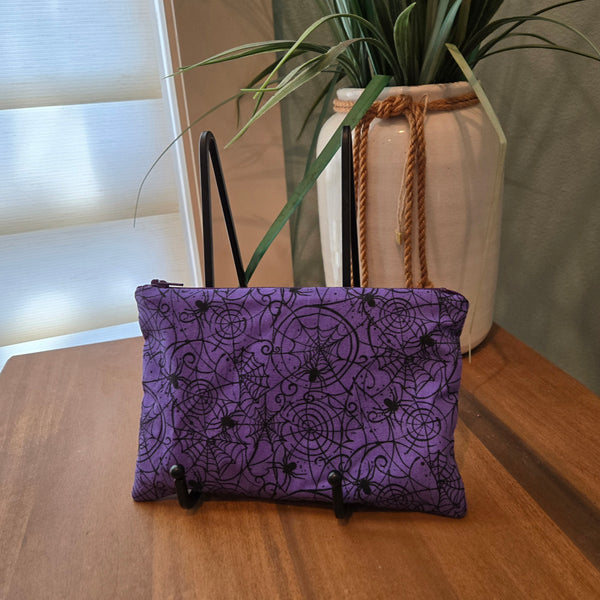 purple spider zipper pouch