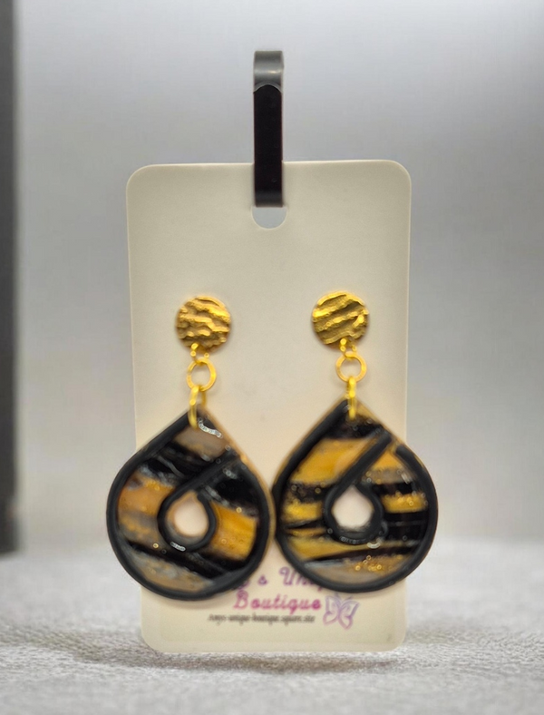 Embroidered Teardrop Earrings