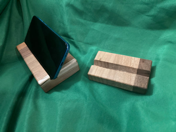 Wood phone stand. Assorted wood. Phone holder. Unique gift. Handmade. Reclaimed wood.