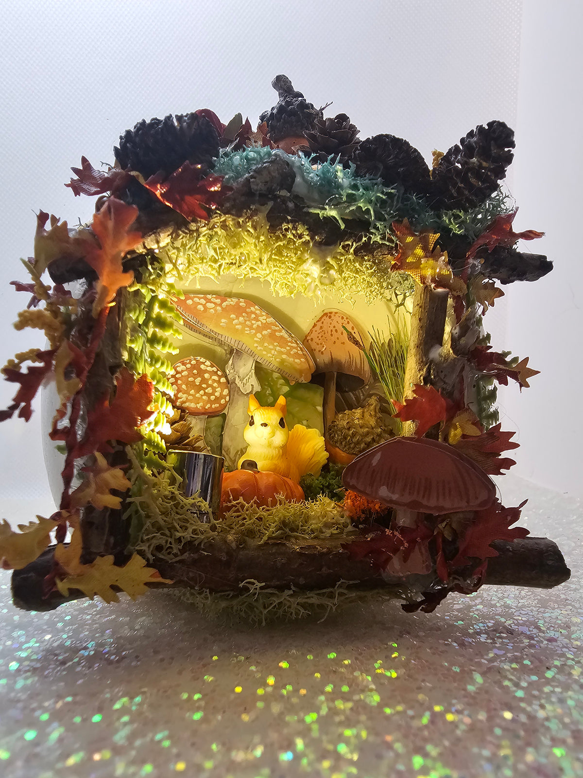 Lighted Pumpkin Diorama