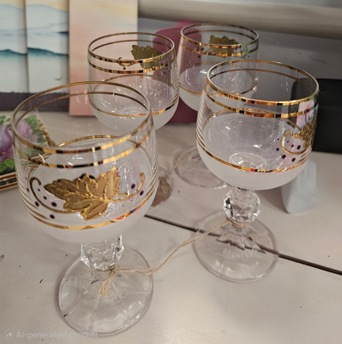 Bohemia Frosted Crystal Wine Glasses