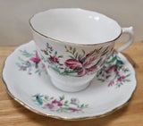Colclough Teacup/saucer "Pink Iris"