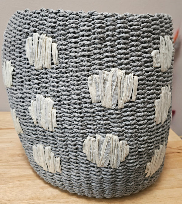 Gray Woven Basket 11" x 11"