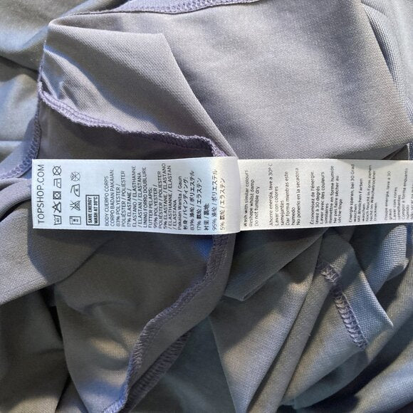 Topshop Asymmetric Crepe Drape Mini Faux Wrap Dress in Gray