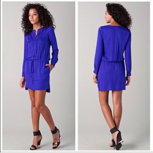 Diane Von Furstenberg Silk Dress in Cobalt