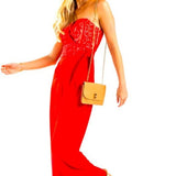 NWT Mi Ami by Francesca's Venice Strapless Lace-Bodice Jumpsuit