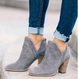 VINCE CAMUTO Francia Granite Peak Gray Suede Ankle Booties