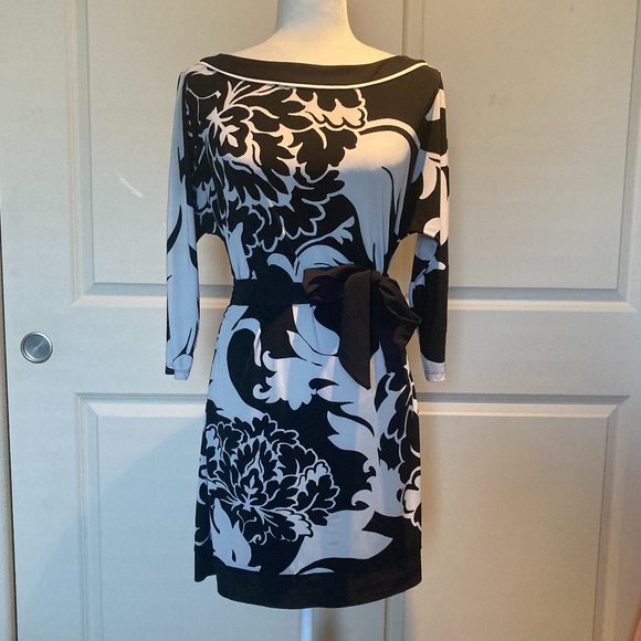 WHBM 3/4 Sleeve Boatneck Tunic Pullover Shirtdress