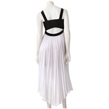 J. Lo Black & White High-Low Accordion Pleat Dress