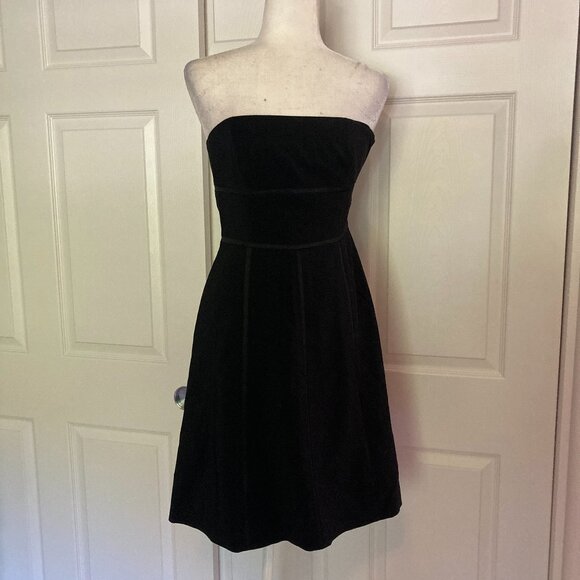 Ann Taylor Strapless A-Line Black Cocktail Dress