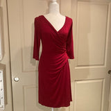 The Limited faux-wrap dress in wine-red