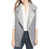 NWT Love Token Long Gray Zipper Fleece-lined Vest