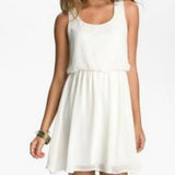 LUSH Flowy mini-dress in White Cream Ivory