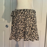 NWT Abercrombie & Fitch Ruffle Hem Mini Skort - Black Floral
