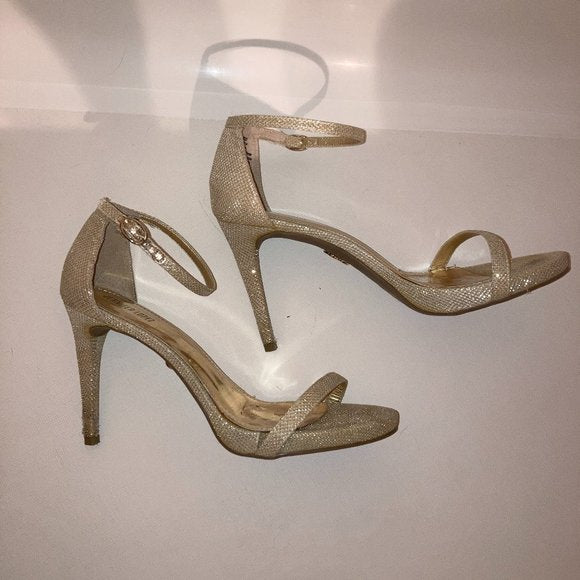 J. Lo Cozette Sparkle Heel Ankle Strap Stilettos