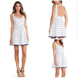 Line & Dot Kelly Dress in Sky Stripe Open Back
