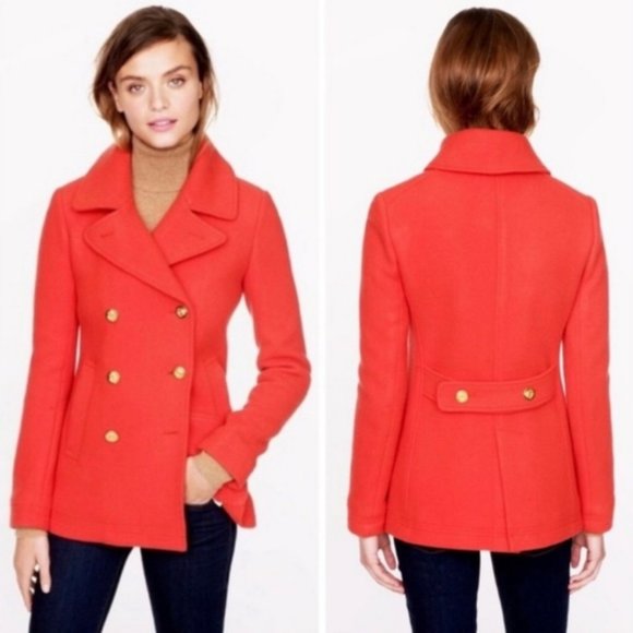 J. Crew Stadium Cloth Majesty Peacoat