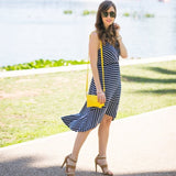 Charming Charlie Navy & White Stripe Sundress