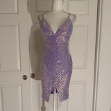 NWT Privy Light Purple Lavender Sequin Sparkle Mini Dress