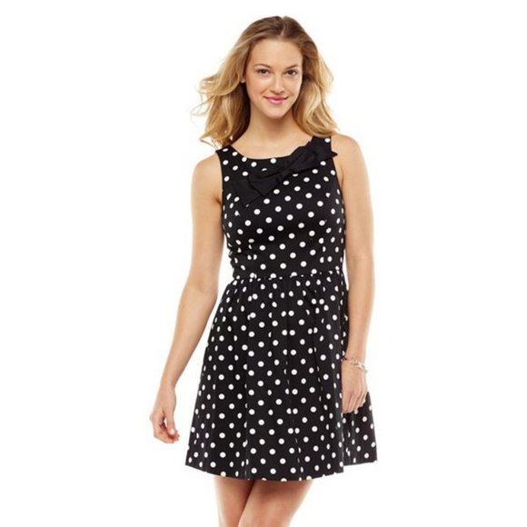 LC Lauren Conrad Polka-Dot Fit & Flare Dress