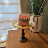 fall leaves candle holder with candle
