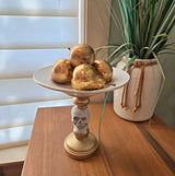 gold skull bowl with gold pears