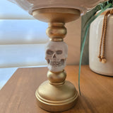 gold skull bowl with gold pears