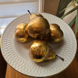 gold skull bowl with gold pears