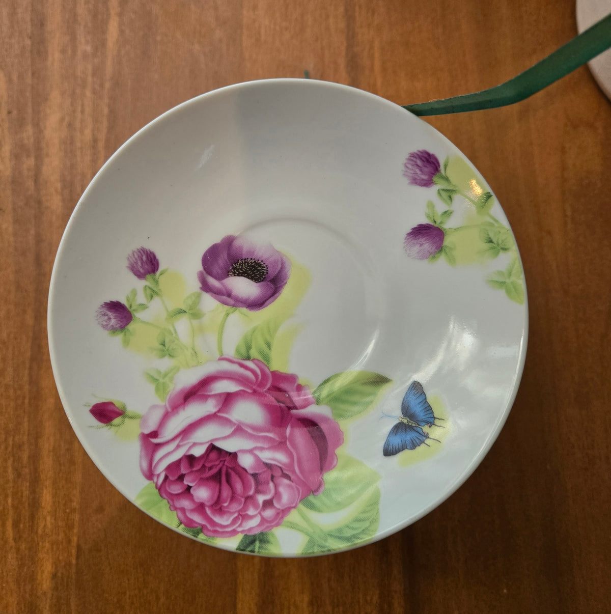 pink floral trinket dish