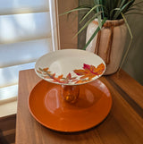 fall double cupcake plate
