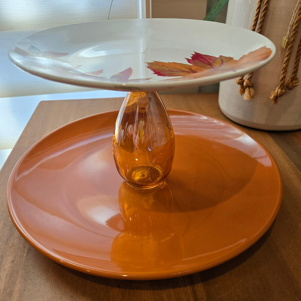 fall double cupcake plate