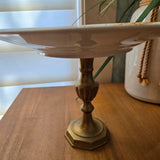blue butterflies and brass candle holder