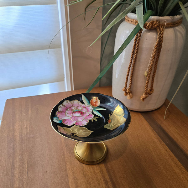 black and brass jewelry dish