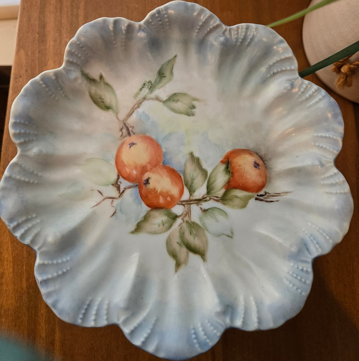 vintage peaches jewelry dish