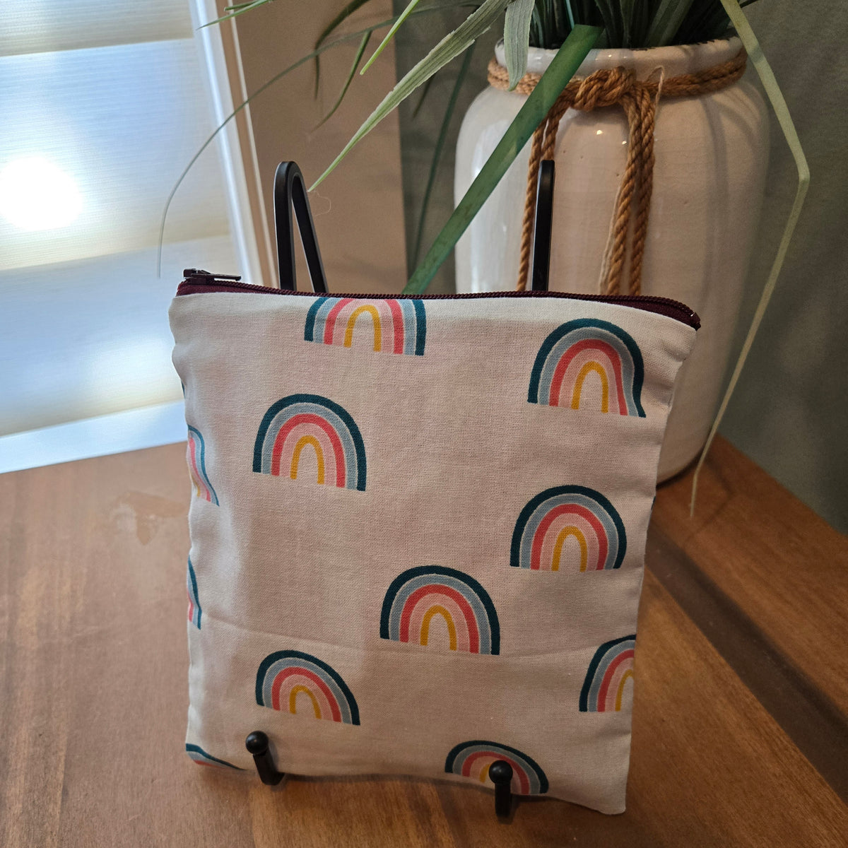 pastel rainbows zipper pouch