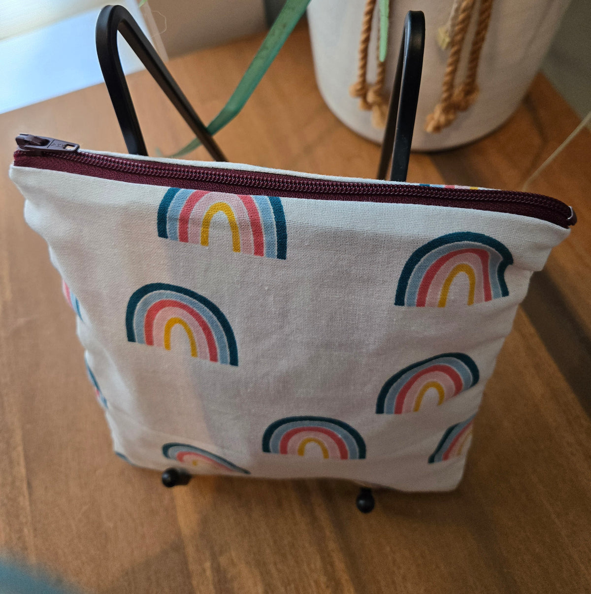 pastel rainbows zipper pouch