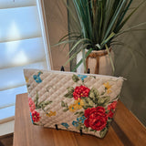 floral quilted travel bag
