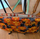 black cat and pumpkin pencil pouch
