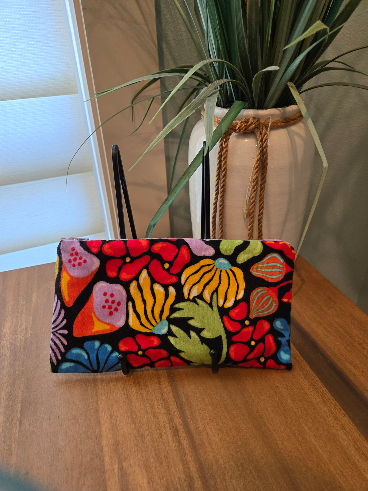 abstract floral pencil pouch