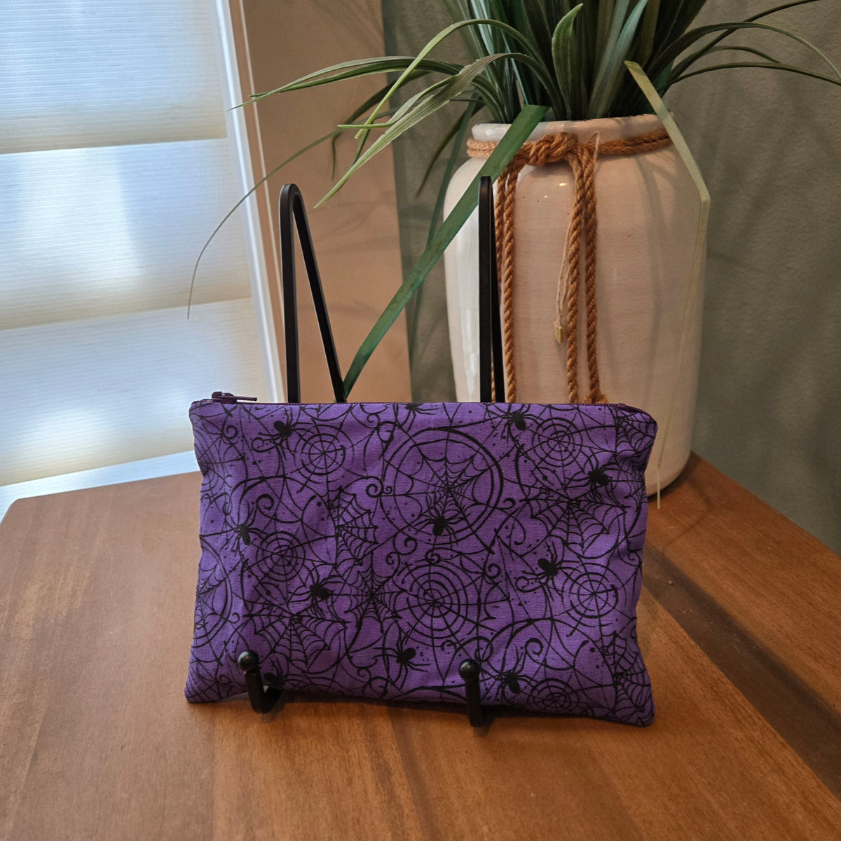 purple spider zipper pouch