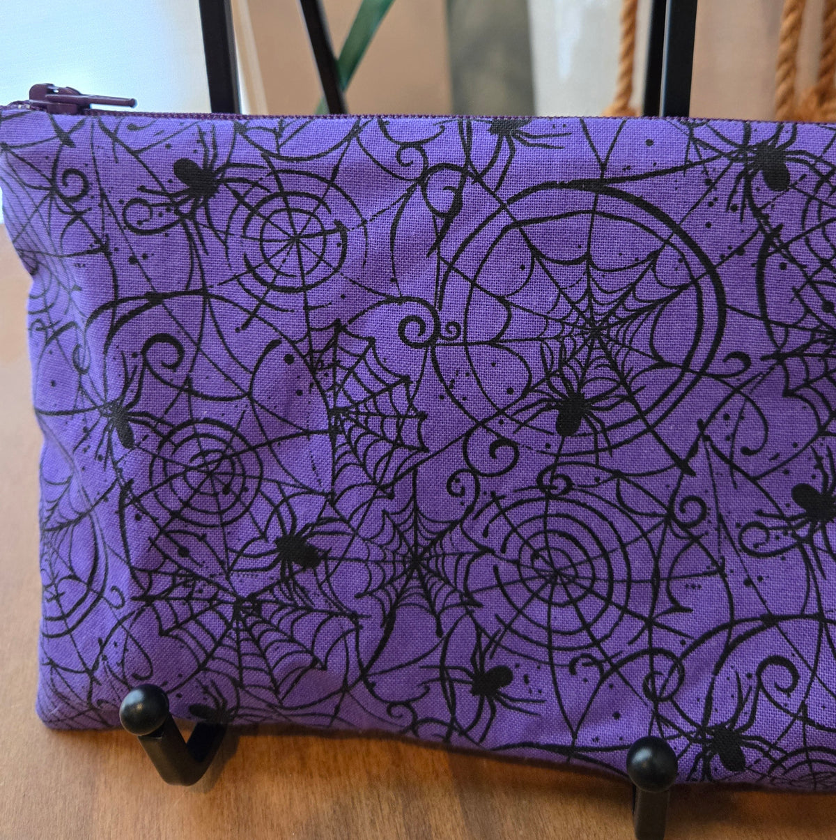 purple spider zipper pouch