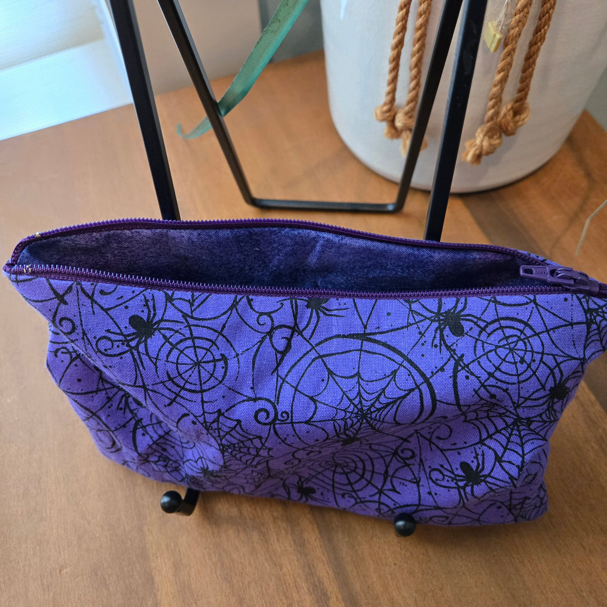 purple spider zipper pouch