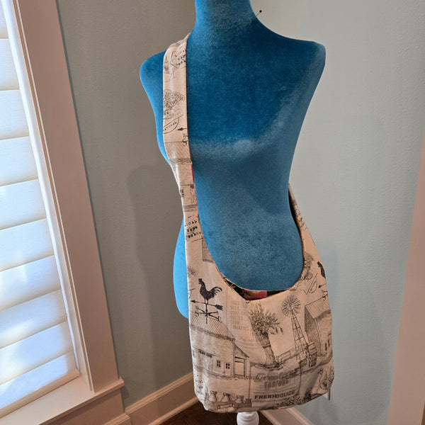 white farmhouse sling purse