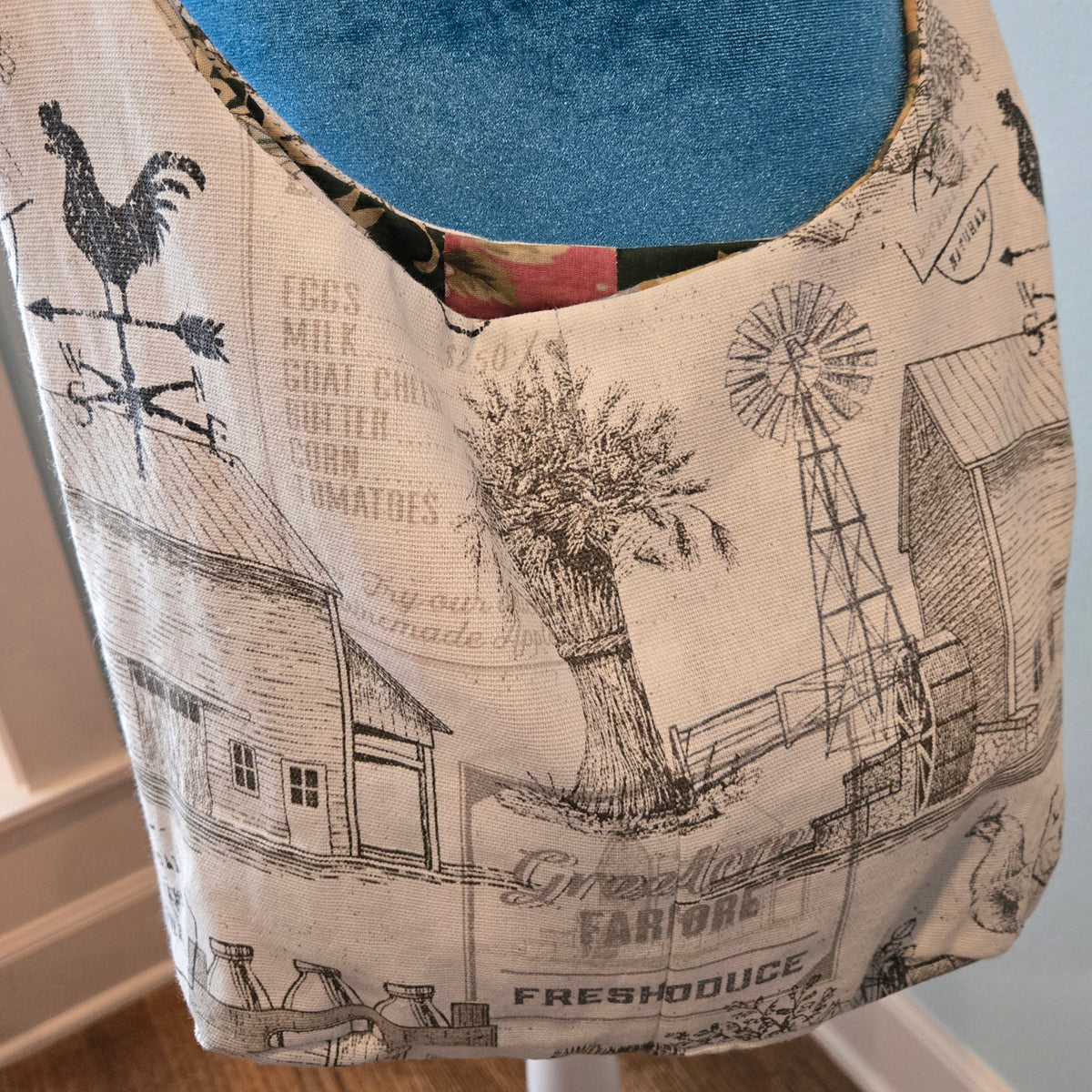 white farmhouse sling purse