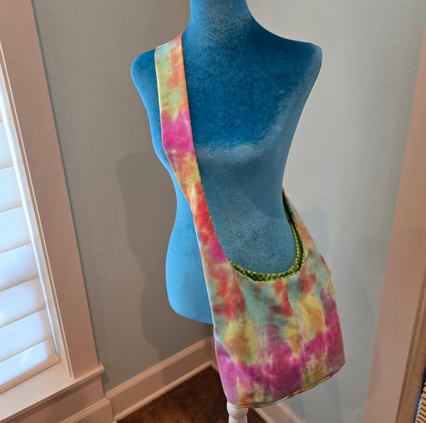 tie dye sling purse