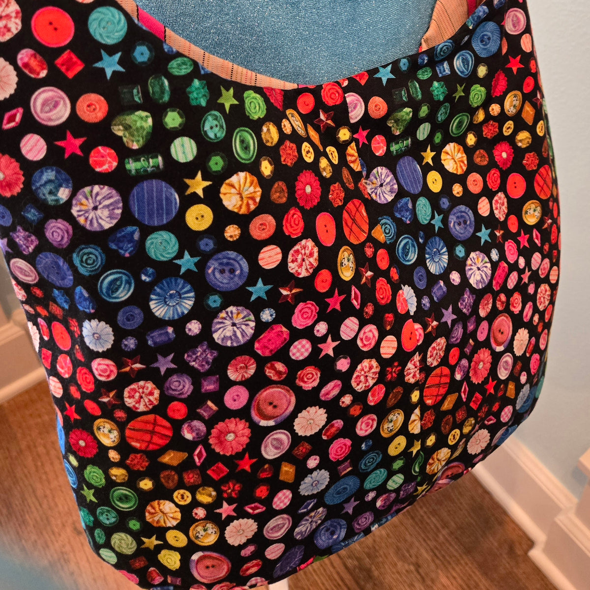 rainbow buttons sling purse