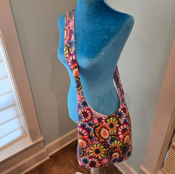 crochet print sling purse