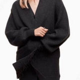 Aritzia Wilfred Darcey Open Cardigan Sweater in Black